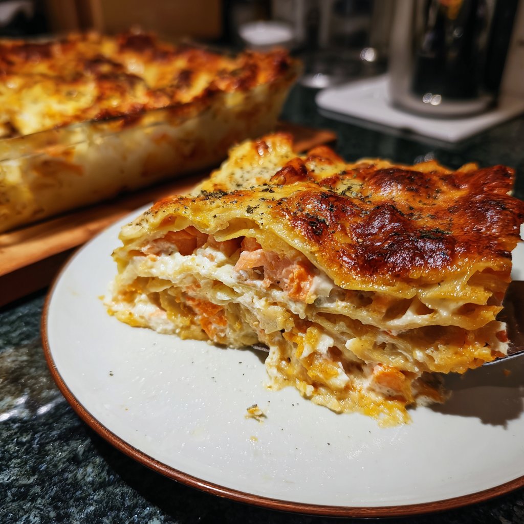 Lasagne mit Lachs und Sahnesauce