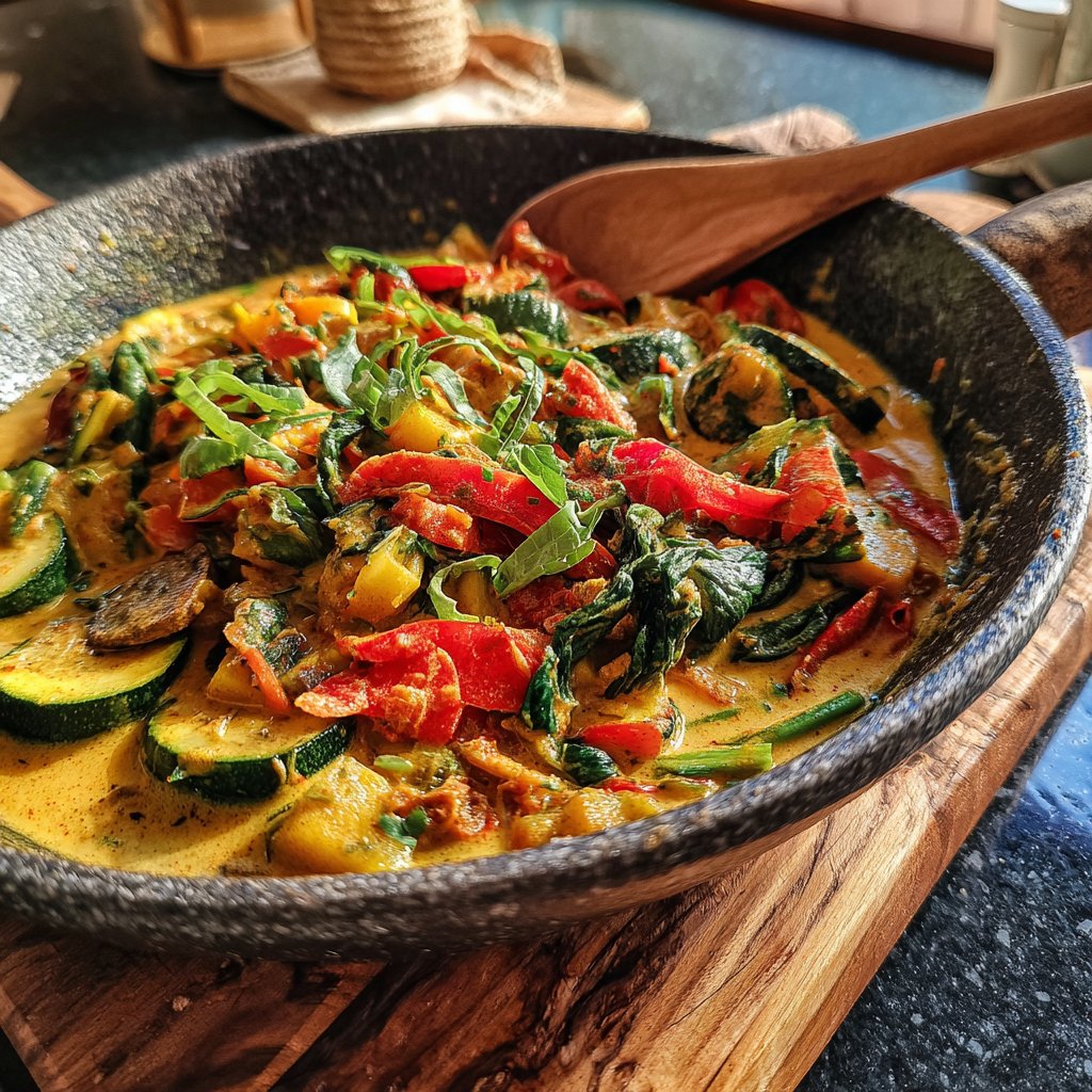 Gemüsepfanne mit Kokosmilch