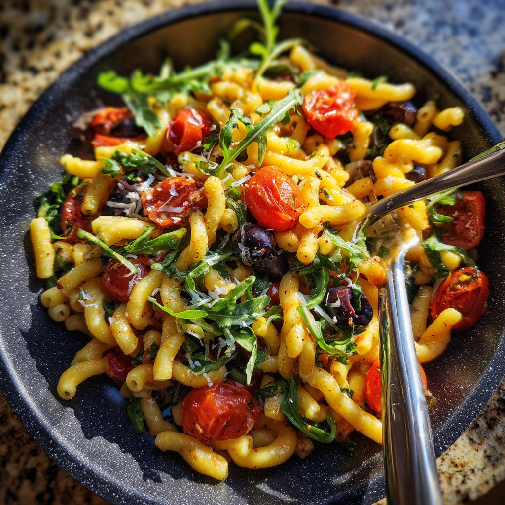 Mediterraner Nudelsalat Mit Rucola