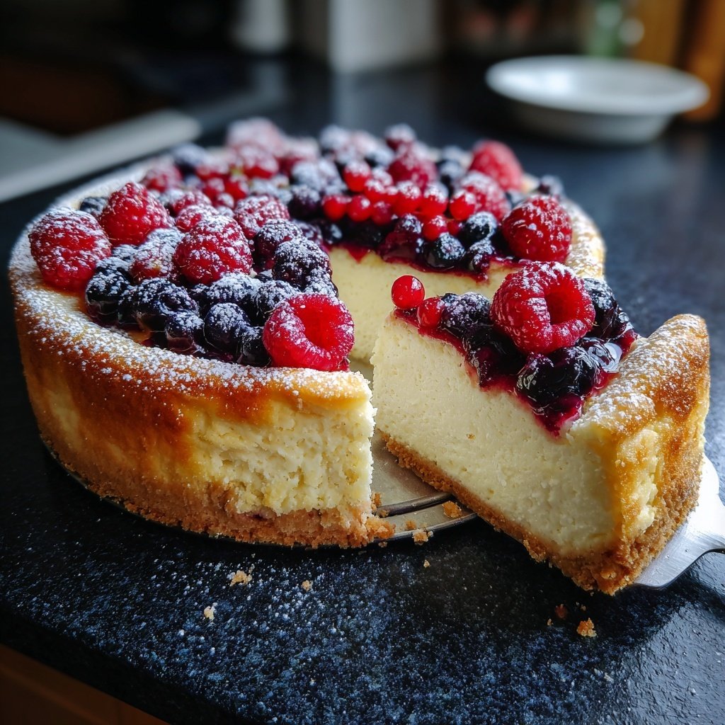 Käsekuchen mit Beeren-Topping