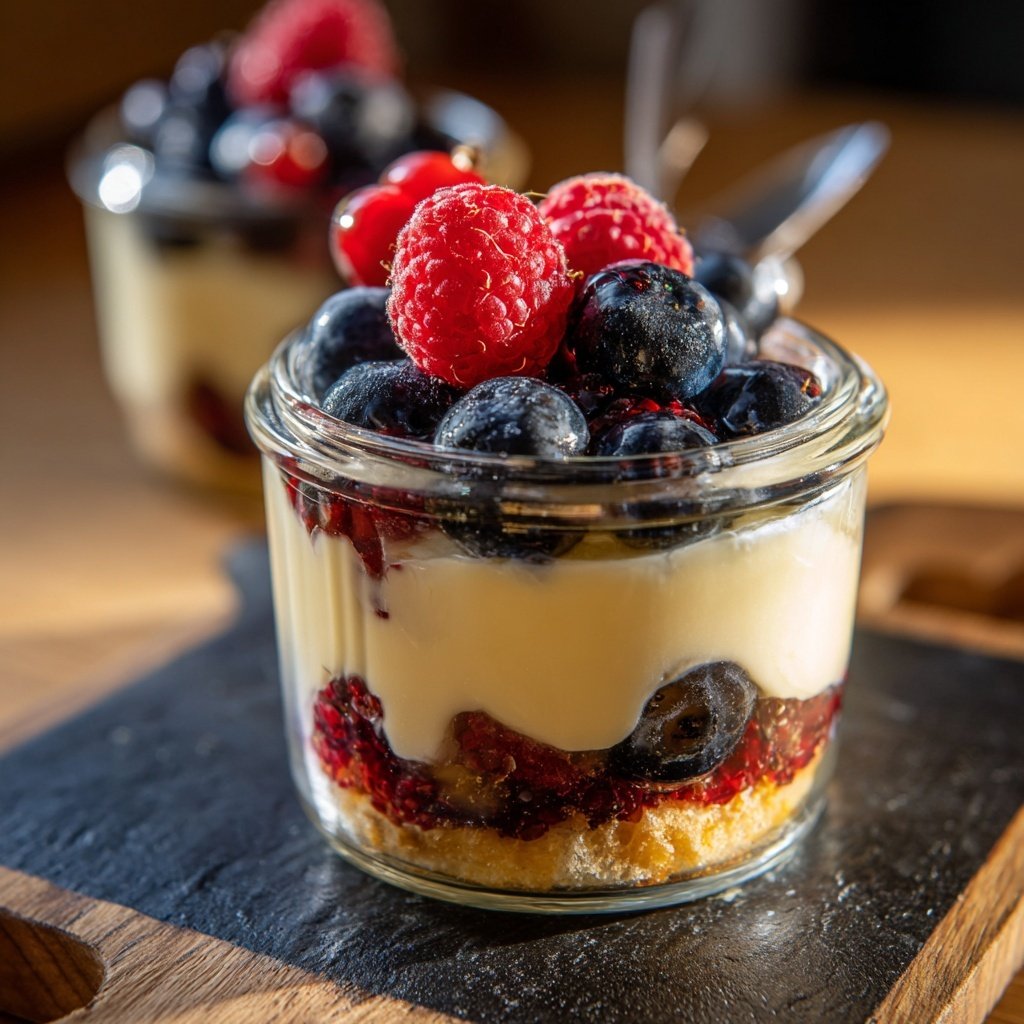 Frühstück im Glas mit Skyr und Beeren
