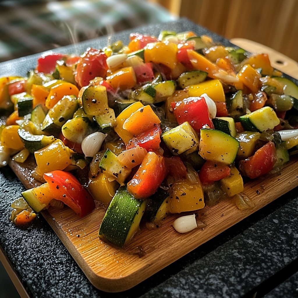 Gemüsepfanne mit Knoblauch