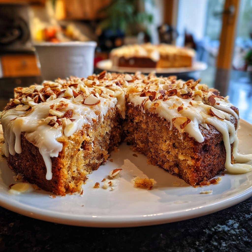 Karottenkuchen Mit Apfel Und Mandeln